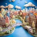 High resolution claymation Diorama of Amsterdam.