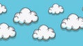 Charming cloud icons on a blue backdrop, perfect for modern logos or playful designs in a flat vector style Royalty Free Stock Photo