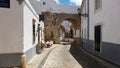 Charming Cobblestone Street In Faro, Portugal