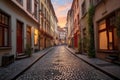 Charming Cobblestone Street in Old Town Prague