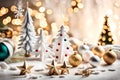 A charming collection of Christmas felt ornaments, including a star, snowflake, and Christmas tree, elegantly arranged against a