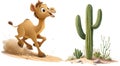 Charming cartoon camel clipart with playful, adorable expressions for creative projects. Royalty Free Stock Photo