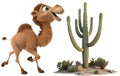 Charming cartoon camel clipart with playful, adorable expressions for creative projects. Royalty Free Stock Photo