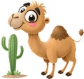 Charming cartoon camel clipart with playful, adorable expressions for creative projects. Royalty Free Stock Photo