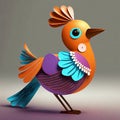 Charming 3d Animated Bird Prop- Cute, Colorful, And Charming Illustration Style