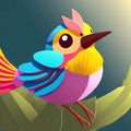 Charming 3d Animated Bird Prop- Cute, Colorful, And Charming Illustration Style