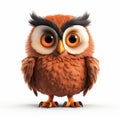 Charming 3d Brown Owl Illustration - Cute Cartoonish Design