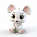 Charming 3d Clay Render Of A Cute Rabbit Cartoon