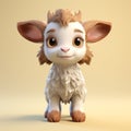 Charming 3d Goat Illustration With Toy-like Proportions Royalty Free Stock Photo