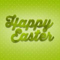 Charming 3D hand inscription Happy Easter from grass