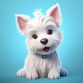 Charming 3d Illustration Of A Sitting West Highland White Terrier
