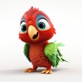 Charming 3d Parrot Illustration With Lively Facial Expressions