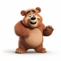 Charming 3d Pixar Bear: A Delightful Cartoon Character