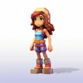 Charming 3d Pixel Cartoon Of Sophia: Voxel Art With A Touch Of Nostalgia