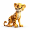 Charming 3d Render Of Cheetah Cub In Disney Animation Style Royalty Free Stock Photo