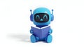Cute Robot Reading Book. AI Learning, Education Concept Royalty Free Stock Photo