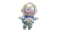 Cute Cartoon Astronaut Floating in Space Royalty Free Stock Photo