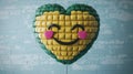 Cute Emoji Heart Corn 3D Render Happy Face Pastel Background Mockup Royalty Free Stock Photo