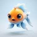 Charming 3d Renderings Of Cartoon Goldfish In Fantasy Style