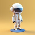 Charming 3d Robot Model On Yellow Background - Toonami Inspired