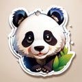 Charming 3D Sticker: Cute Panda Vector Logo for Panda Enthusiasts