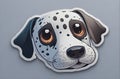 Charming Dalmatian Face Sticker, Cute Big Eyes in High-Resolution, cute dog face sticker