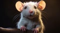 Charming White Rat With Red Eyes - Playful Yet Dark