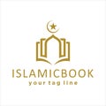 Islamic book. Muslim Learn logo, Islam learning logo template, Vector illustration Royalty Free Stock Photo