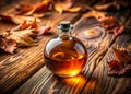 Charming Distilling Flask on Rustic Wooden Table A TopDown View for Homebrewing Enthusiasts and Craft Beverage Lovers