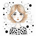 Charming Dot Style Illustration Of Sarah With Delicate Washes Royalty Free Stock Photo