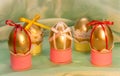 Charming Easter eggs on the legs with bows