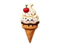 charming embroidered ice cream patch with a cherry on top Royalty Free Stock Photo
