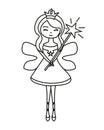 Charming fairy with magic wand