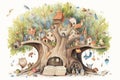 Charming fairy tale, hand drawn picture. Beautiful illustration picture. Generative AI