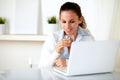 Charming female drinking a glass of water