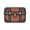Vintage Travel Trunk Flat Icon Royalty Free Stock Photo