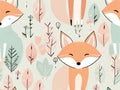 fox being happy in autumn season illustration Royalty Free Stock Photo