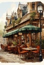 Charming French Bistro: A Delightful Dining Experience Amidst Sc Royalty Free Stock Photo