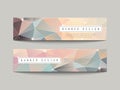 Charming geometric poly style banners set