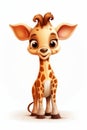 Charming giraffe cartoon character isolated on a white background for delightful designs
