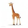 Charming Giraffe Cartoon Illustration With Realistic Attention To Detail