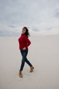 Charming girl is posing in desert Royalty Free Stock Photo