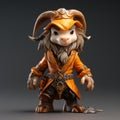 Charming Goat Figurine In Zbrush Style - Unique Costume Design