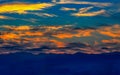 Charming golden cloudscape before sunrise