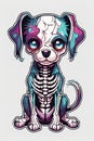 Charming Gothic Skeuomorphic Dog Illustration Royalty Free Stock Photo
