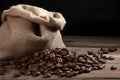 Coffee Inspirations - Coffee Cup and Coffee Beans in Perfect Harmony Royalty Free Stock Photo