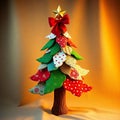 Crafty Fabric Christmas Tree Pattern Royalty Free Stock Photo