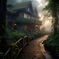 Charming hidden fantasy square house of bohemian paradise Royalty Free Stock Photo