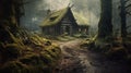 Charming hidden fantasy square house of bohemian paradise Royalty Free Stock Photo