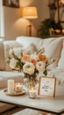 Charming Home Interior with Mothers Day Decor Royalty Free Stock Photo